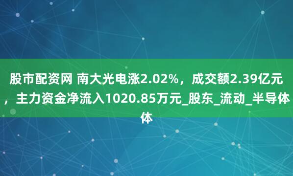 股市配资网 南大光电涨2.02%，成交额2.39亿元，主力资金净流入1020.85万元_股东_流动_半导体