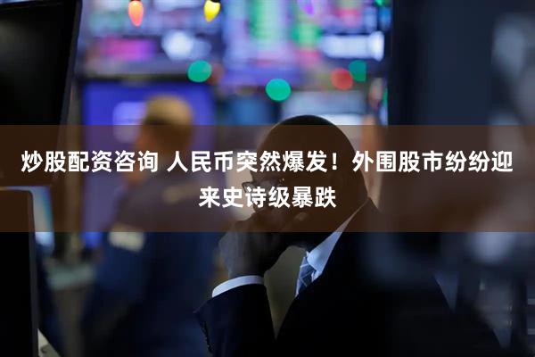 炒股配资咨询 人民币突然爆发！外围股市纷纷迎来史诗级暴跌